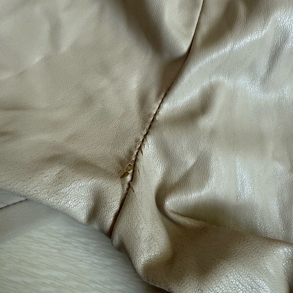 3/$10 Zara Tan Faux Leather Ankle Pants Sleek Minimalist Design - Picture 9 of 9